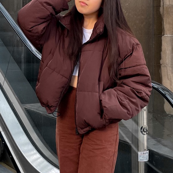 Brown Puffer Jacket - Picture 1 of 3